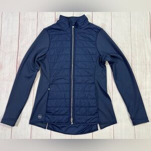 Peter Millar Hybrid Quilted Jacket - Women's Small - Madeline Full Zip Navy Blue